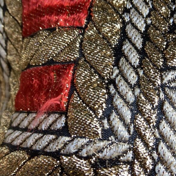 Vintage Gold Red Orange Hostess Maxi Party Dress. Union Label. - Picture 14 of 16